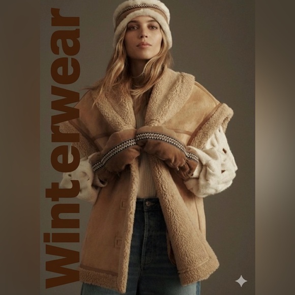 ANTHROPOLOGIE Alec Les Filles Relaxed Sherpa Vest - Picture 1 of 6